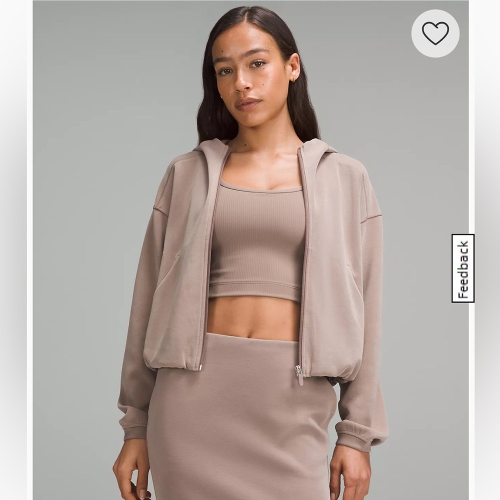 ‼️SOLD‼️ Lululemon taupe softstreme full zip hoodie
